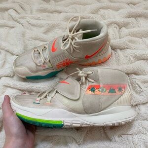 Nike Kyrie 6 "N7" CW1785 Light Cream, pink, green basketball sneakers aztec 10
